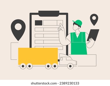Road transport documents abstract concept vector illustration. CMR transport document, international transportation regulation, bill of lading, air waybill, business logistics abstract metaphor.