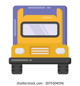 Un icono del transporte por carretera, diseño plano de un camión 