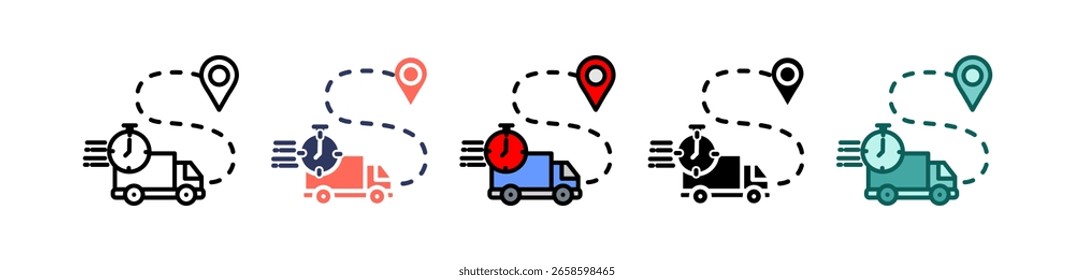 Ilustração de vetor múltiplo de ícone de transporte rodoviário