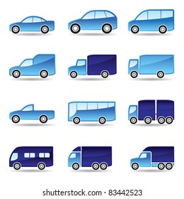 Road transport icon set - vector illustration