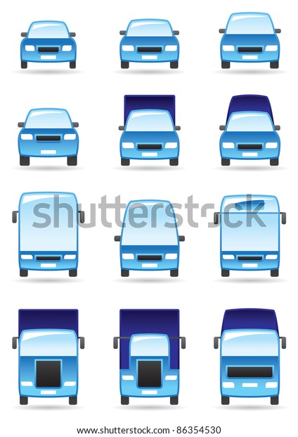 Road transport\
icons set - vector\
illustration