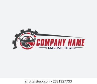 Road transport and Logistic Truck  logo design template 