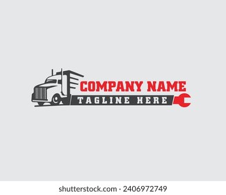 Road transport and Logistic Truck  logo design template 