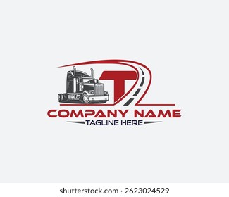 Road transport and Logistic Truck  logo design template 