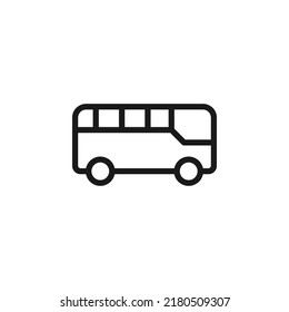 Carretera, transporte, señalización de tráfico. Símbolo vectorial perfecto para anuncios, tiendas, libros. Trazo editable. Icono de línea del bus