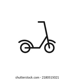 Road, transport, traffic sign. Vector symbol perfect for adverts, store, shops, books. Editable stroke. Line icon of scooter