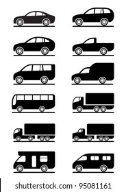 Road transportation icons set - vector illustration