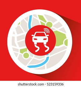road travel laptop map gps vector illustration eps 10