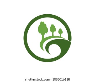 Road tree logo vector