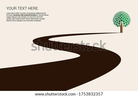 road and trees. monochrome icon