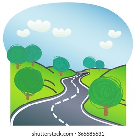 Road with trees on both sides 