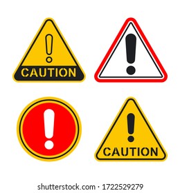 Road triangle with beware sign vector set isolated on a white background.