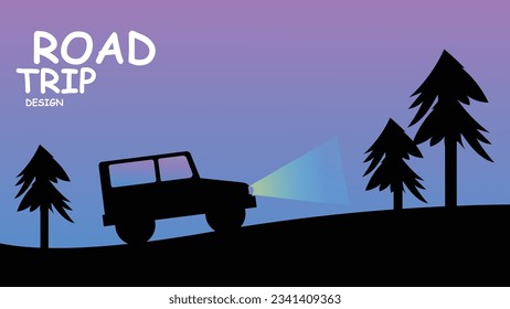 The road trip background design capture the essence of a thrilling and adventurous journey on the open road. 