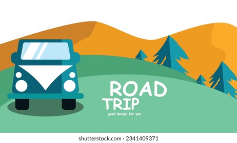 The road trip background design capture the essence of a thrilling and adventurous journey on the open road. 