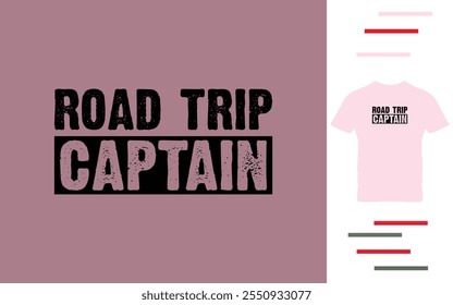 Diseño de camiseta de capitán de viaje por carretera