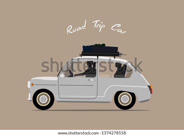 Road Trip Car, For travelers, backpackers,\
Illustration design,\
Vector.