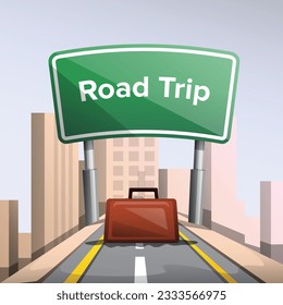 Road trip Drive vector art illustration