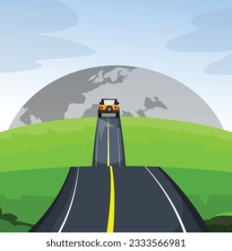 Ilustración de vectores de viaje por carretera