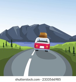 Ilustración de vectores de viaje por carretera