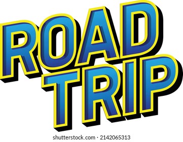 Road Trip Graphic Blue Type Logo Sign Headline