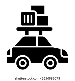 Ilustração do vetor de glifo do ícone Road Trip
