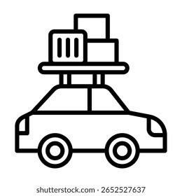 Ilustração do vetor da linha do ícone Road Trip