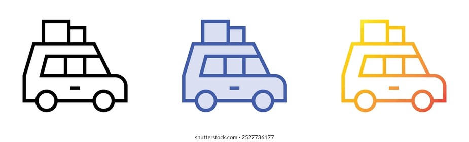 road trip icon. Linear, Blue Fill and Gradient Style Design Isolated On White Background