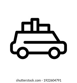 icono de viaje por carretera o logotipo símbolo de señalización aislado ilustración vectorial - iconos vectoriales de estilo negro de alta calidad
