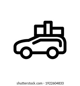 icono de viaje por carretera o logotipo símbolo de señalización aislado ilustración vectorial - iconos vectoriales de estilo negro de alta calidad
