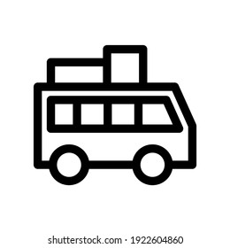 icono de viaje por carretera o logotipo símbolo de señalización aislado ilustración vectorial - iconos vectoriales de estilo negro de alta calidad
