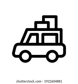 icono de viaje por carretera o logotipo símbolo de señalización aislado ilustración vectorial - iconos vectoriales de estilo negro de alta calidad
