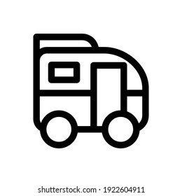 icono de viaje por carretera o logotipo símbolo de señalización aislado ilustración vectorial - iconos vectoriales de estilo negro de alta calidad
