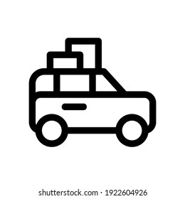 icono de viaje por carretera o logotipo símbolo de señalización aislado ilustración vectorial - iconos vectoriales de estilo negro de alta calidad
