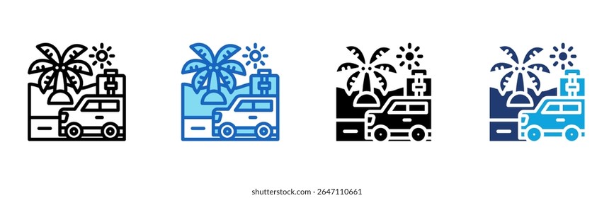 Road Trip icon Multi Style Vector Illustration