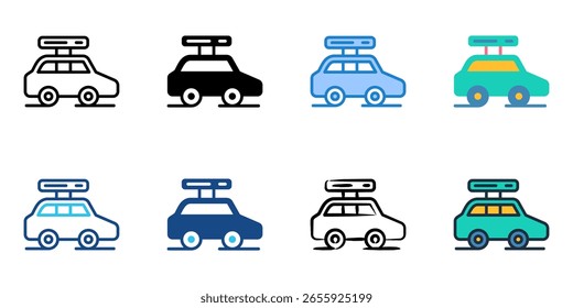 Conjunto de iconos de viaje por carretera colección de estilo múltiple 
