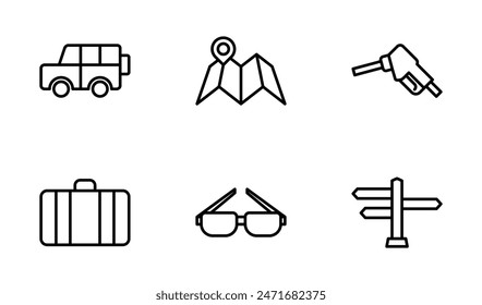road trip icon symbol vector template collection