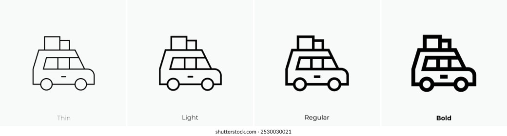 road trip icon. Thin, Light Regular And Bold style design isolated on white background