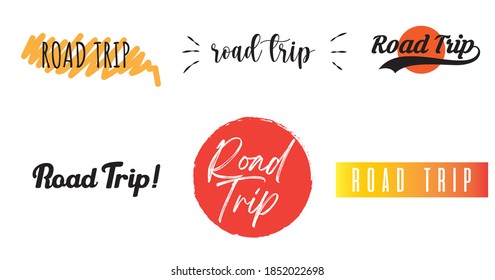 road trip icons,  stickers - vector