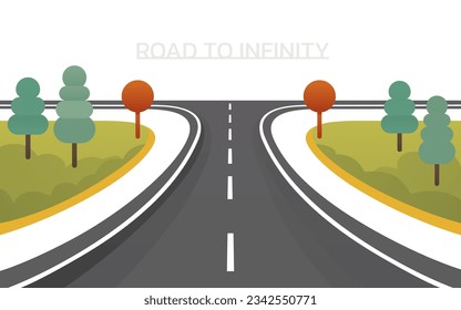 Road Trip infinity, Landscape travel, Pave the Route, location information. Vector illustration