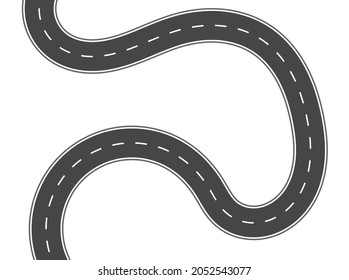 Road trip journey to the future. Asphalt street isolated on white background. Path mean successful business planning Suitable for advertising and presentstation.  Vector flat style cartoon roads.
