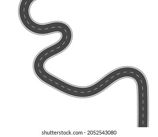 Road trip journey to the future. Asphalt street isolated on white background. Path mean successful business planning Suitable for advertising and presentstation.  Vector flat style cartoon roads.