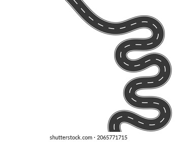 Road trip journey to the future. Asphalt street isolated on white background. Path mean successful business planning Suitable for advertising and presentstation.  Vector flat style cartoon roads.