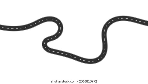 Road trip journey to the future. Asphalt street isolated on white background. Path mean successful business planning Suitable for advertising and presentstation.  Vector flat style cartoon roads.