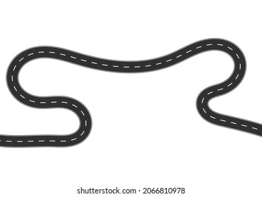 Road trip journey to the future. Asphalt street isolated on white background. Path mean successful business planning Suitable for advertising and presentstation.  Vector flat style cartoon roads.