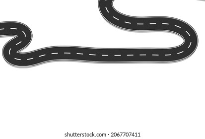 Road trip journey to the future. Asphalt street isolated on white background. Path mean successful business planning Suitable for advertising and presentstation.  Vector flat style cartoon roads.