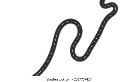 Road trip journey to the future. Asphalt street isolated on white background. Path mean successful business planning Suitable for advertising and presentstation.  Vector flat style cartoon roads.