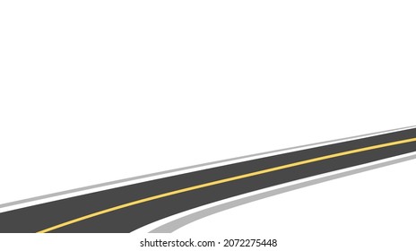 Road trip journey to the future. Asphalt street isolated on white background. Path mean successful business planning Suitable for advertising and presentstation.  Vector flat style cartoon roads.