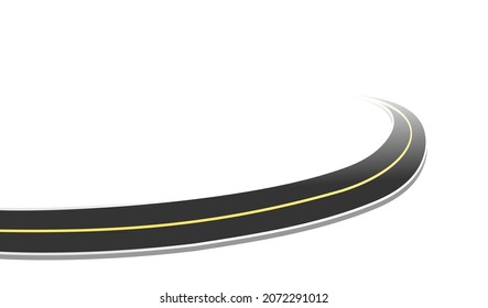 Road trip journey to the future. Asphalt street isolated on white background. Path mean successful business planning Suitable for advertising and presentstation.  Vector flat style cartoon roads.