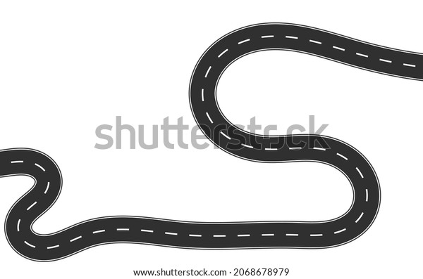Road trip journey to the future. Asphalt street
isolated on white background. Path mean successful business
planning Suitable for advertising and presentstation.  Vector flat
style cartoon roads.