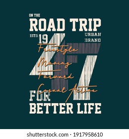 road trip lettering graphic t shirt casual active design vector typography for ready print